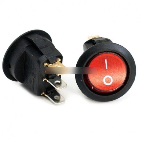 20db 6A/250V/10A/125- Mini 3-tűs kerek piros SPDT Rocker ON-OFF kapcsoló modul