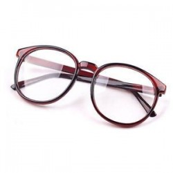 Barna. Divat Unisex világos lencse szemüveg keret Retro kerek férfi nők Nerd szemüveg
