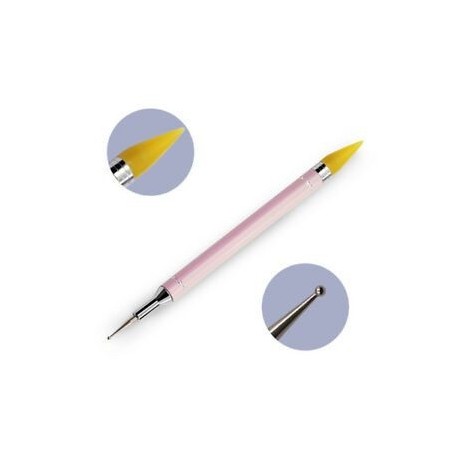 Rózsaszín - Két végű viaszceruza köröm díszítéshez - műköröm építéshez