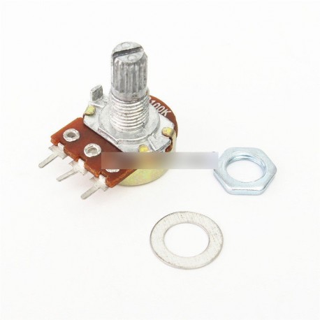 2db 100K ohm lineáris kúpos Rotary potenciométer Panel pot B100K 15 mm-es WH148 3 pólusú