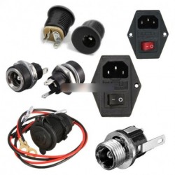 DC 022 erő konnektor Outlet Jack csatlakozó 5.5x2.1mm /3  1-es biztosíték AC 250V 10A