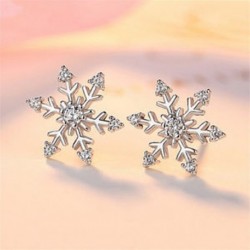 * 3 Stud fülbevaló (1cm) - Karácsonyi hópehely csillag strasszos kristály nyaklánc fülbevaló ékszer szett
