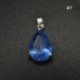 * 7 Blue Drop függő - Női strasszos 925 ezüst vízcsepp szív medál esküvői nyaklánc ékszer