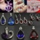 * 7 Blue Drop függő - Női strasszos 925 ezüst vízcsepp szív medál esküvői nyaklánc ékszer