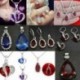 * 7 Blue Drop függő - Női strasszos 925 ezüst vízcsepp szív medál esküvői nyaklánc ékszer