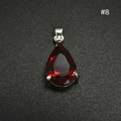* 8 Red Drop függő - Női 925 ezüst drágakő topáz nyaklánc medál gyűrűk fülbevaló ékszer szettek
