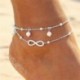 Boho tengeri csillag türkiz gyöngyök tengeri teknős anklet strand szandál boka karkötő JP