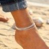 Boho tengeri csillag türkiz gyöngyök tengeri teknős anklet strand szandál boka karkötő JP
