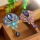 Ezüst virág - 3,5 cm - Ezüst virág - 3,5 cm Női esküvői menyasszonyi csokor bross Pin strasszos kristály virág bross