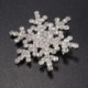 Ezüst - Ezüst Ezüst gyöngy hópehely Diamante bross strasszos kristály bross Pin Xmas ajándék