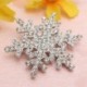 Ezüst - Ezüst Ezüst gyöngy hópehely Diamante bross strasszos kristály bross Pin Xmas ajándék