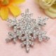 Ezüst - Ezüst Ezüst gyöngy hópehely Diamante bross strasszos kristály bross Pin Xmas ajándék