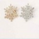 Ezüst - Ezüst Ezüst gyöngy hópehely Diamante bross strasszos kristály bross Pin Xmas ajándék