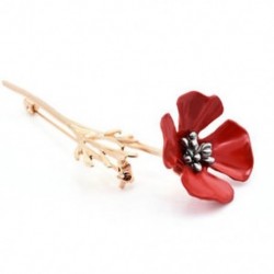 Arany Poppy - Arany Poppy Divat női kristály piros virág bankett jelvény arany bross ékszer pin ajándék