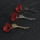 Arany Poppy - Arany Poppy Divat női kristály piros virág bankett jelvény arany bross ékszer pin ajándék