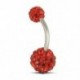* 18 - * 18 Rhinestone Dangle test Piercing ékszer labda súlyzó bár hasa gomb Navel Ring