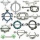 1PC arany kerek hamis - 1PC arany kerek hamis Női rozsdamentes acél strasszos bár Barbell mellbimbó gyűrű Piercing