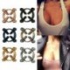 1PC kék kerek hamis - 1PC kék kerek hamis Női rozsdamentes acél strasszos bár Barbell mellbimbó gyűrű Piercing ékszer