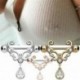 1PC kék kerek hamis - 1PC kék kerek hamis Női rozsdamentes acél strasszos bár Barbell mellbimbó gyűrű Piercing ékszer