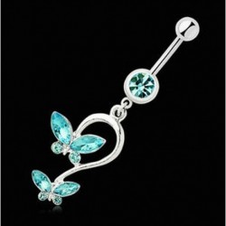 * 4 - * 4 Új strasszos Navel gyűrűk Belly Button gyűrű Dangle test Piercing ékszerek