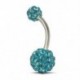 * 4 - * 4 Új strasszos Navel gyűrűk Belly Button gyűrű Dangle test Piercing ékszerek
