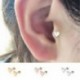 Ezüst - Ezüst 2db Piercing ékszerek Tragus fülbevaló porc hélix szív alakú fül studs Új