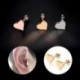 Ezüst - Ezüst 2db Piercing ékszerek Tragus fülbevaló porc hélix szív alakú fül studs Új