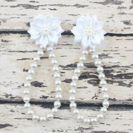 fehér - fehér Nyári csecsemő gyerekek baba lány virág gyöngy mezítláb gyűrű láb karkötő szandál