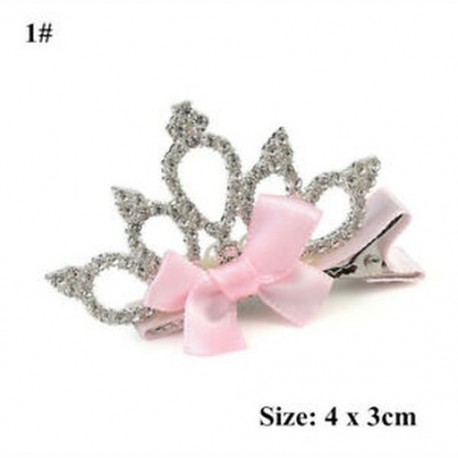 * 1 - * 1 Aranyos baba lányok strasszos hercegnő korona haj klip szalag Bowknot hajcsavar klip