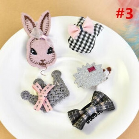 * 3 5Pcs / Set - * 3 5Pcs / Set 1 készlet gyerekek baba lány haj klipek készlet Bowknot virág szív korona fejfedők