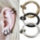 Fekete - Fekete 2PCS Punk Unisex hűvös orr ajkak gyűrű rugós klip Hoop fülbevaló Piercing szeptum