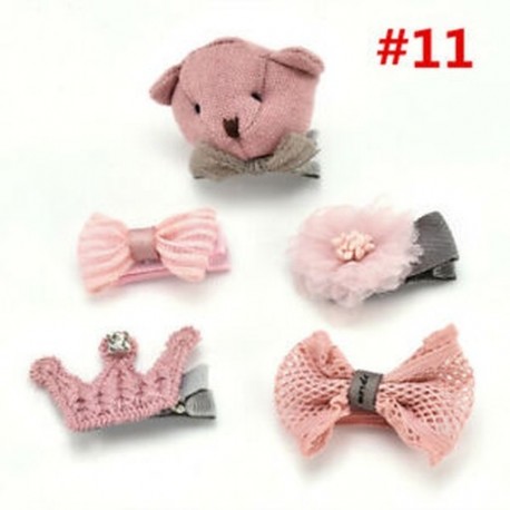 * 11 5Pcs / Set - * 11 5Pcs / Set 1 készlet gyerekek baba lány haj klipek készlet Bowknot virág szív korona fejfedők