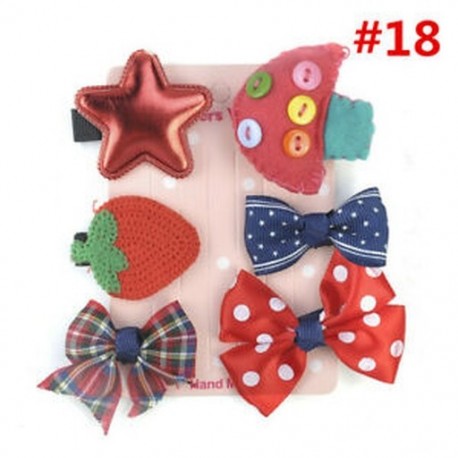 * 18 6Pcs / Set - * 18 6Pcs / Set 1 készlet gyerekek baba lány haj klipek készlet Bowknot virág szív korona fejfedők