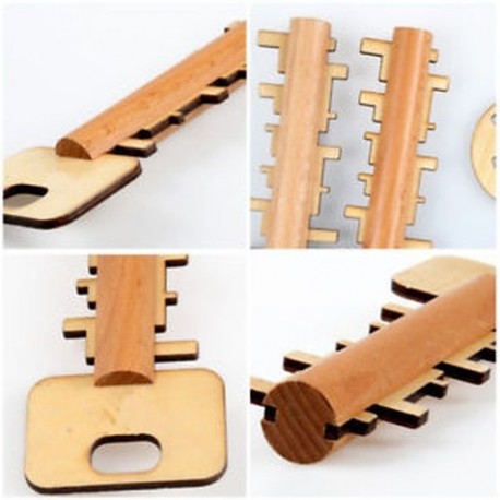 Fából készült Puzzle Intelligence fejlesztés Toy Unlock kulcsfontosságú oktatási eszköz játékok