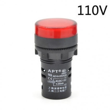 Piros-110v 22 mm-es LED-es jelzőfény Pilótafény jelzőlámpa panel Piros zöld Kék Sárga fehér