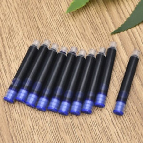 Kék 10db 20Pcs íróeszköz eldobható toll fekete kék szökőkút tintapatron utántöltő