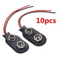10db MN1604 PP3 9V 9volt elemtartó csipesz rögzítő csatlakozó kábel vezeték fekete 10db MN1604 PP3 9V 9volt elemtartó