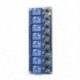 8 CH optocsatolóval (kék) 5V 1/2/4/8 csatorna relé kártya modul Optikai csatlakozó LED az Arduino PiC ARM AVR számára