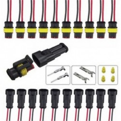 5PCS 2 érintkezős autó Elektromos csatlakozó dugó AWG Marine Black vízálló 5PCS 2 érintkezős autó elektromos