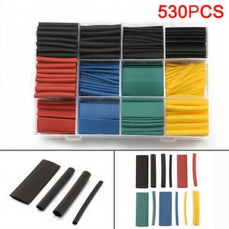 328 db 5 szín 8 méret 238 / 530Pcs 5 Szín 8 Méret 2: 1 Hőre zsugorodó csövek csőhüvelye Wrap kábelhuzal