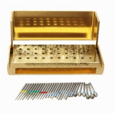 Dental Diamond Burs fúró fertőtlenítés 30X blokk nagysebességű Dur Silver tartó Dental Diamond Burs fúró