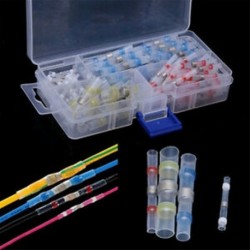 100Pcs / doboz vízálló forrasztóhüvelyes hőre zsugorodó csőhuzal csatlakozó 100Pcs / doboz vízálló