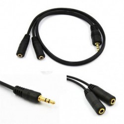 3,5 mm-es audio Aux kábel férfi 2x 2x sztereó hosszabbító fejhallgató osztó kábel