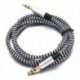 Zöld 3,5 mm-es sztereó AUX audió TRS Jack kábel Nylon hímzett dugó autós telefonhoz 1M