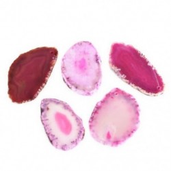 Rózsaszín Achát polírozott szabálytalan kristály szelet Brazília Gyógyító Reiki kő medál 1PCS