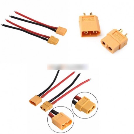 XT60 Női férfi összekötő W / 10CM/100 mm-es szilikon kábel 14AWG ház