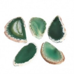 Zöld Új agát polírozott, szabálytalan kristályszelet Brazília Gyógyító Reiki kő medál JP