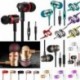 * 7 Fekete 3,5 mm-es fülhallgató mikrofon basszus sztereó fejhallgató fülhallgatóval