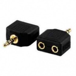 3.5mm 1 - 2 fülhallgató fülhallgató Y Splitter kábel kábel adapter Jack dugó fekete