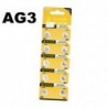 10PCS AG3 1.5V LR41 392 SR41 192 Alkáli gombérmék Az akkumulátor stabil
